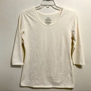 ⭐️3/$10⭐️ Like New! Cream 3/4 Sleeve Tee